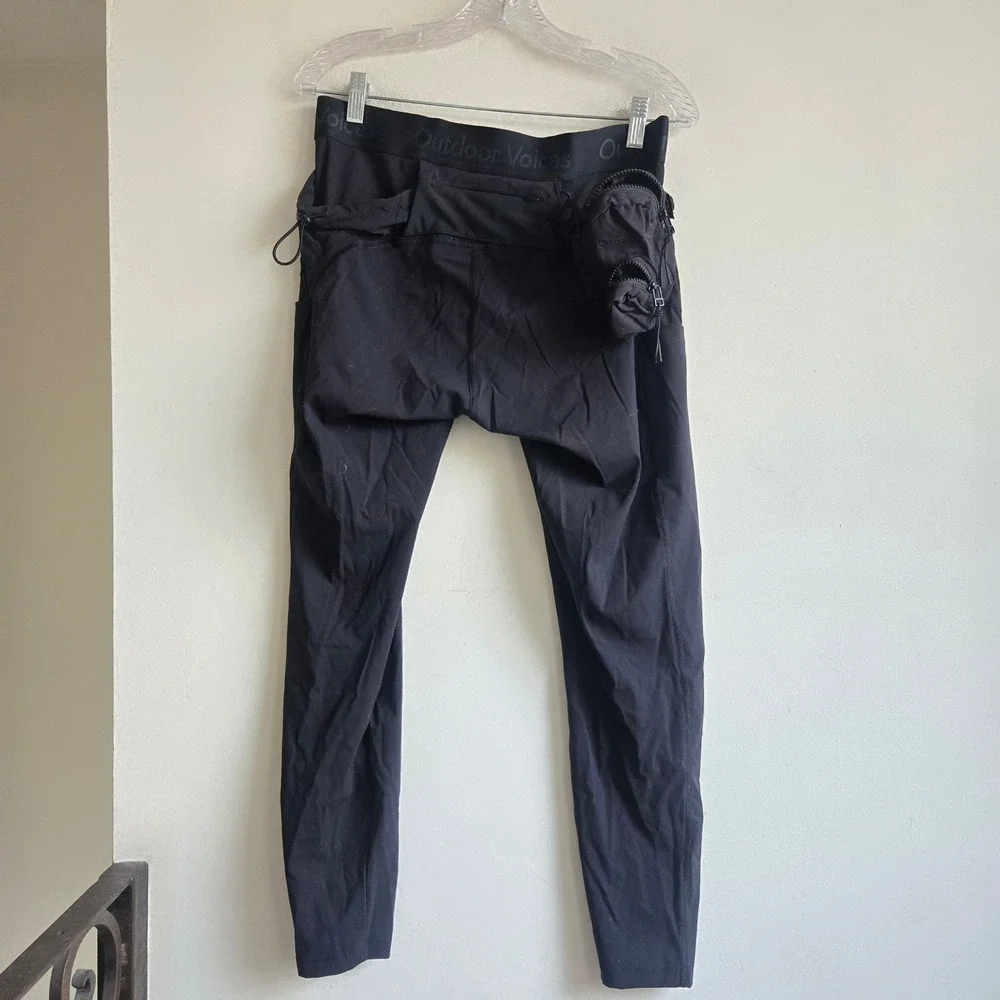 Outdoor Voices XL Utility Cargo Leggings Womens Black  Detachable Pouch‎ Pockets